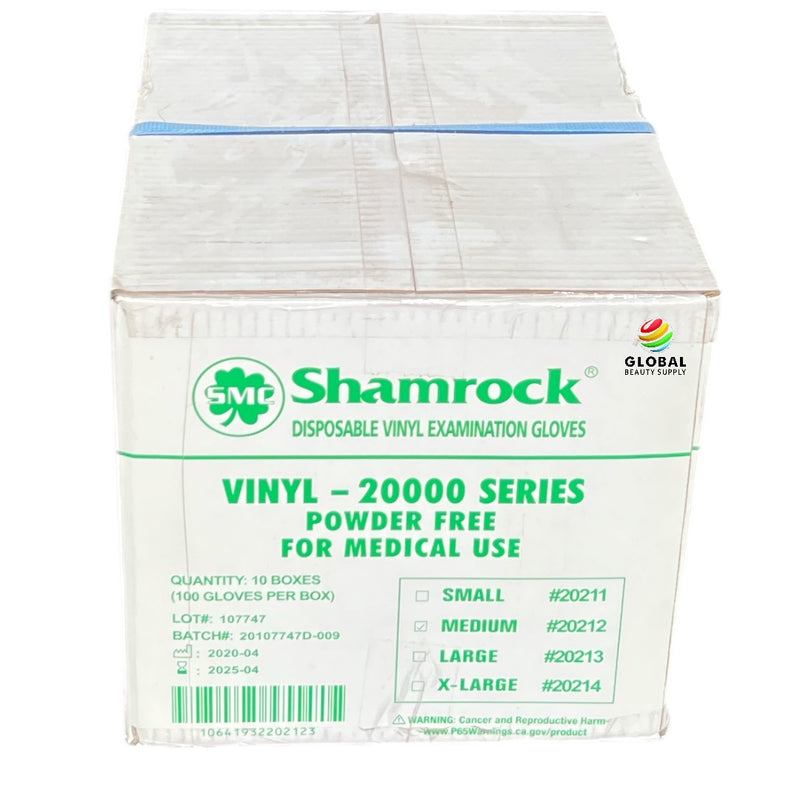 Shamrock Vinyl Examination Gloves - Powder-Free - Box of 100