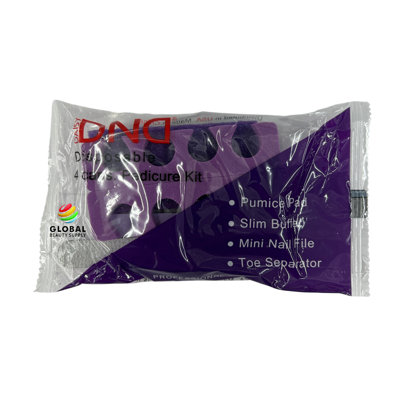 DND Disposable Pedicure Kit 4-pc Purple with Toe Separators (840256854299)