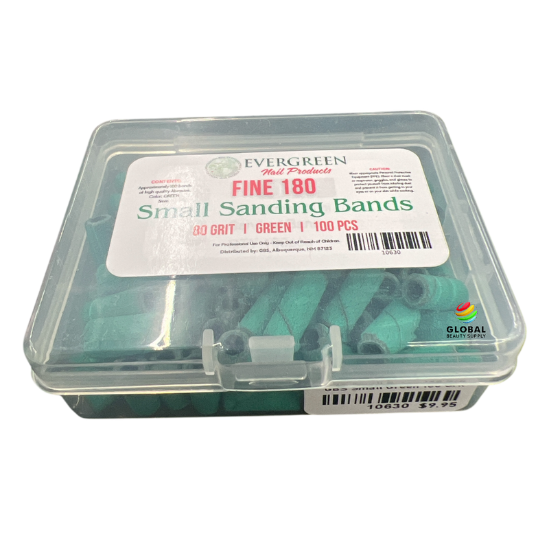 GBS Premium Small Sanding Bands - Green Small Sanding Bands 100pcs - FINE 180 Grit