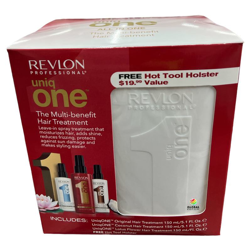 Revlon Uniq One All in One Hair Treatment Pack (1 Original, 1 Coconut, 1 Lotus, 1 Holster)
