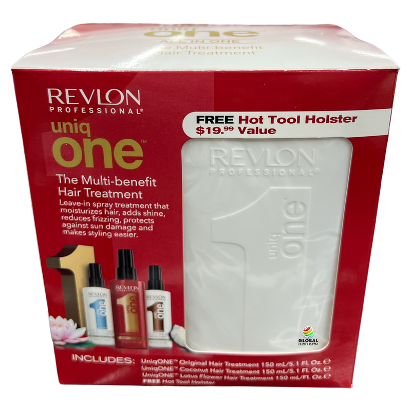 Revlon Uniq One All in One Hair Treatment Pack (1 Original, 1 Coconut, 1 Lotus, 1 Holster)