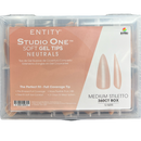 Entity Studio One Soft Gel Tips - Neutrals 5600020 Medium Stiletto 360ct Box