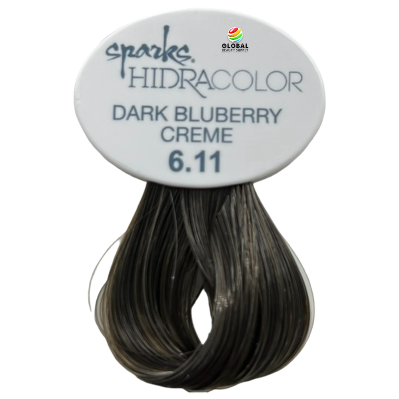 Spark Hidracolor, Permanent Creme Hair Color 6.11 Dark Blueberry Creme 3 Fl Oz. 90 mL