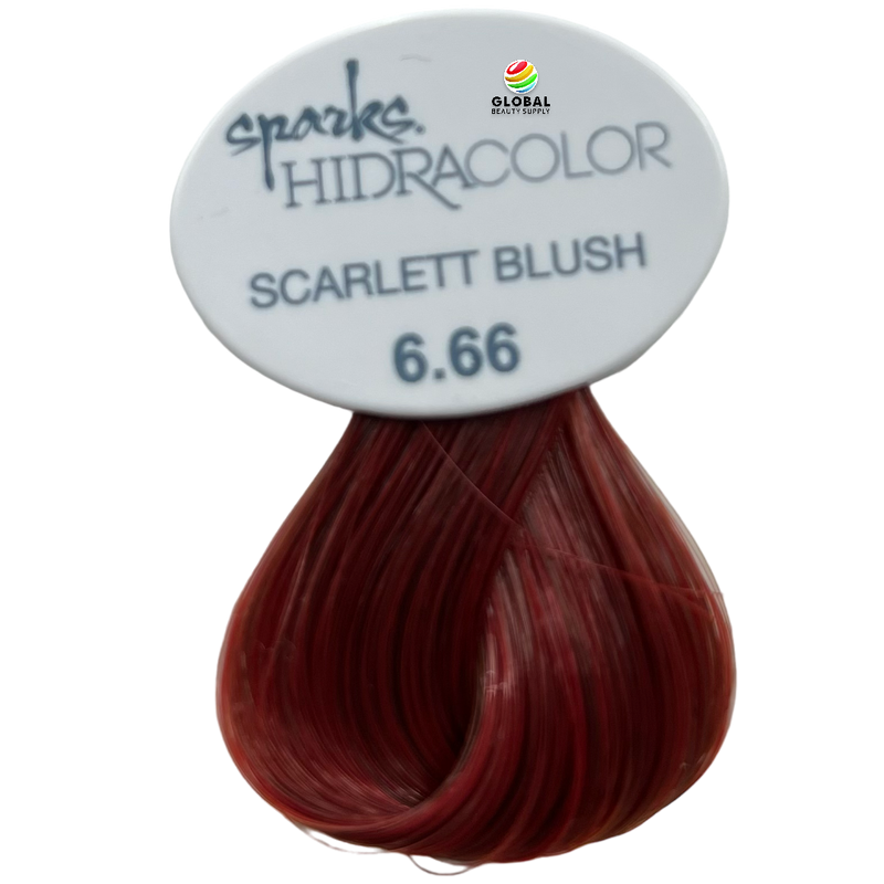 Spark Hidracolor, Permanent Creme Hair Color 6.66 Scarlett Blush 3 Fl Oz. 90 mL