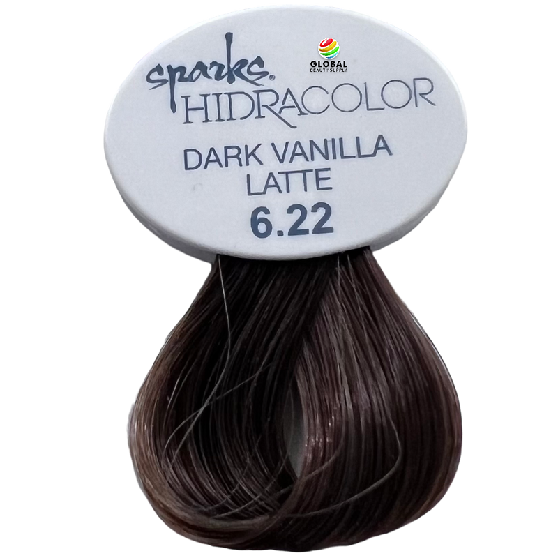 Spark Hidracolor, Permanent Creme Hair Color 6.22 Dark Vanilla Latte 3 Fl Oz. 90 mL