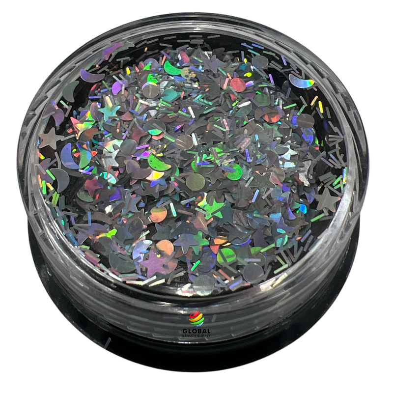 Nail Art Laser Holographic Confetti Mix Shapes 9285