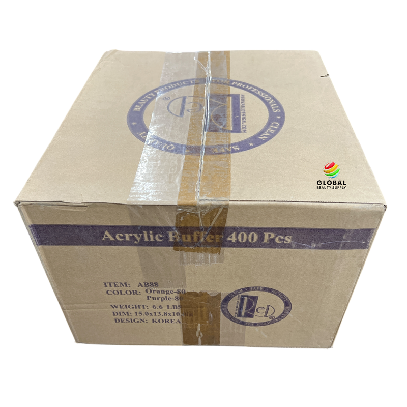 Red Buffer - 2 Sided AB88 Orang & White Buffer 80/80 Grit Pack of 20pcs