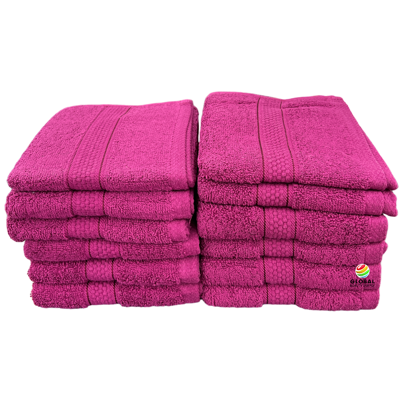 Salon Towels 16" x 28" Jumbo 1 Dozen Magenta