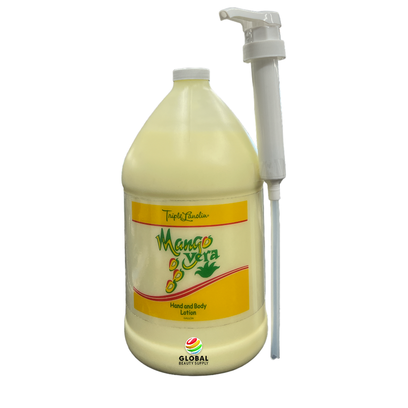 Triple Lanolin Mango Vera Hand and Body Lotion Gallon with Pump