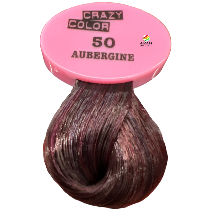 CRAZY COLOR Semi Permanent Hair Color Cream, 5.07oz 50 - Aubergine