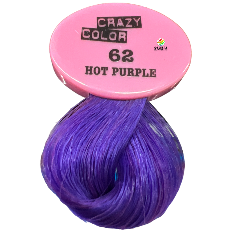 CRAZY COLOR Semi Permanent Hair Color Cream, 5.07oz 62 - Hot Purple