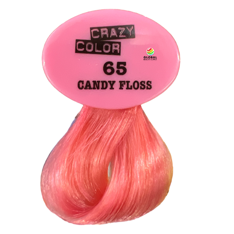 CRAZY COLOR Semi Permanent Hair Color Cream, 5.07oz 65 - Candy Floss
