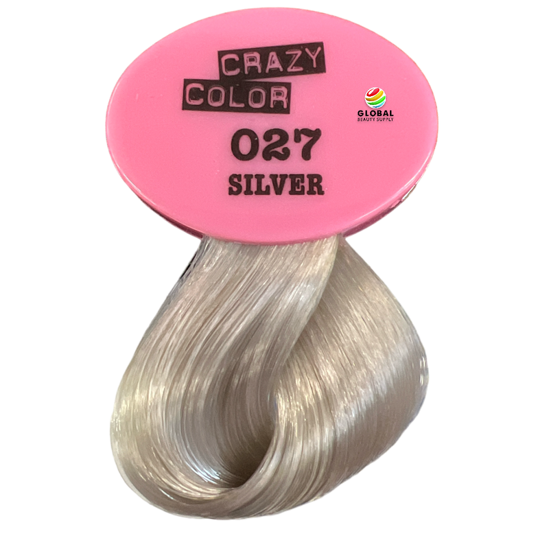 CRAZY COLOR Semi Permanent Hair Color Cream, 5.07oz 027 - Silver