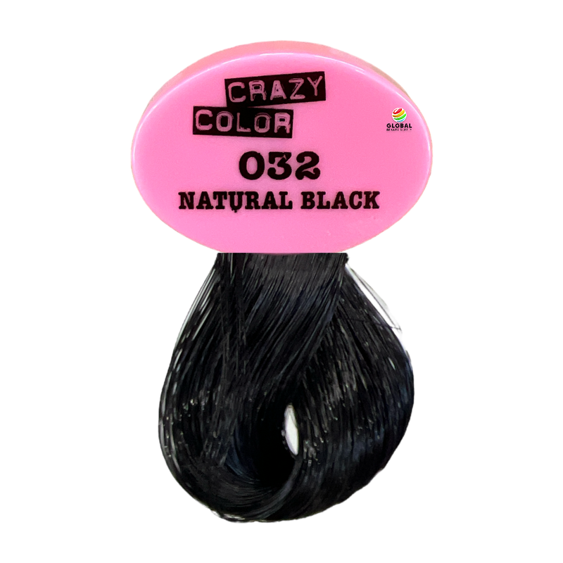 RAZY COLOR - Semi Permanent Hair Color Cream, 5.07oz 032 - Natural Black