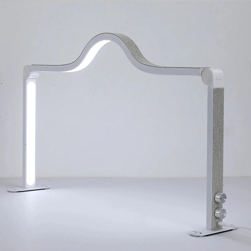LED Foldable Arch Table Lamp Dimmable with Rhinestones - White
