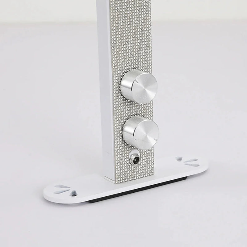 LED Foldable Arch Table Lamp Dimmable with Rhinestones - White