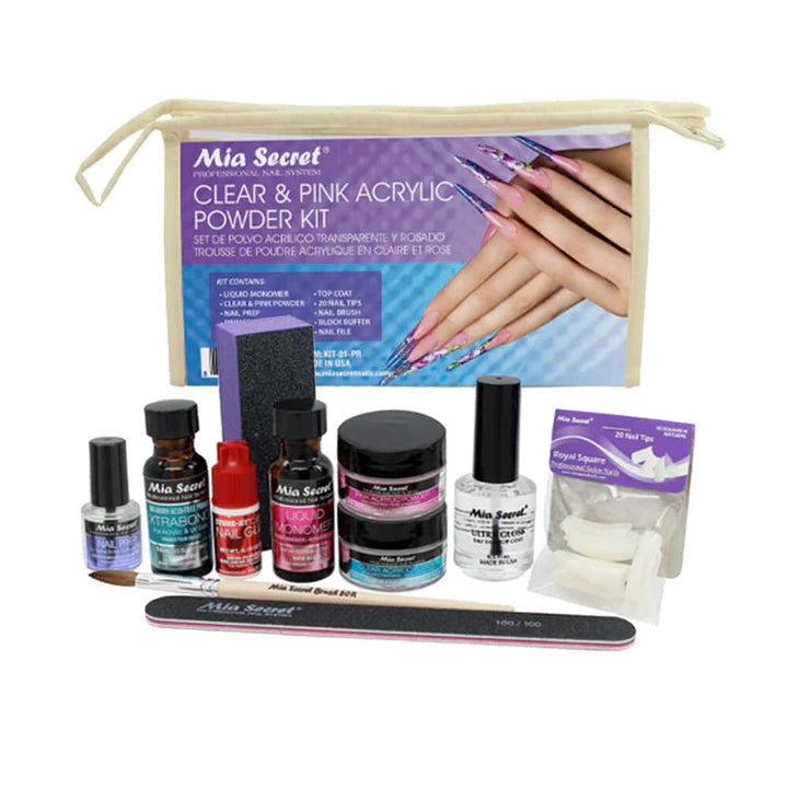 Mia Secret Clear & Pink Acrylic Powder Kit