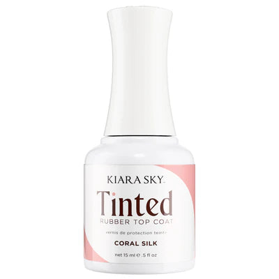 Kiara Sky Tinted Rubber Top Coat .5oz CORAL SILK