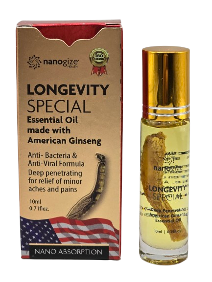 Nanogize Longevity Special Essential Oil (Medicated Oil) 10mL (Dầu Gió Sâm Nanogize 10 mL)