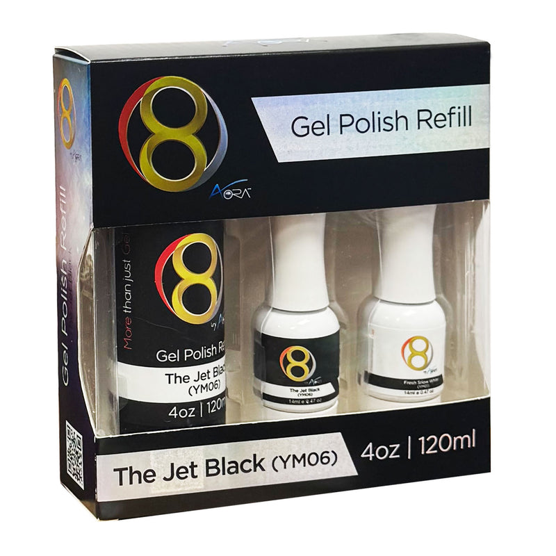 Aora Gel Polish Refill 4oz - Jet Black
