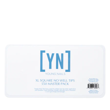 YN - Young Nails XL Long Square No Well Tips 550 Master Pack