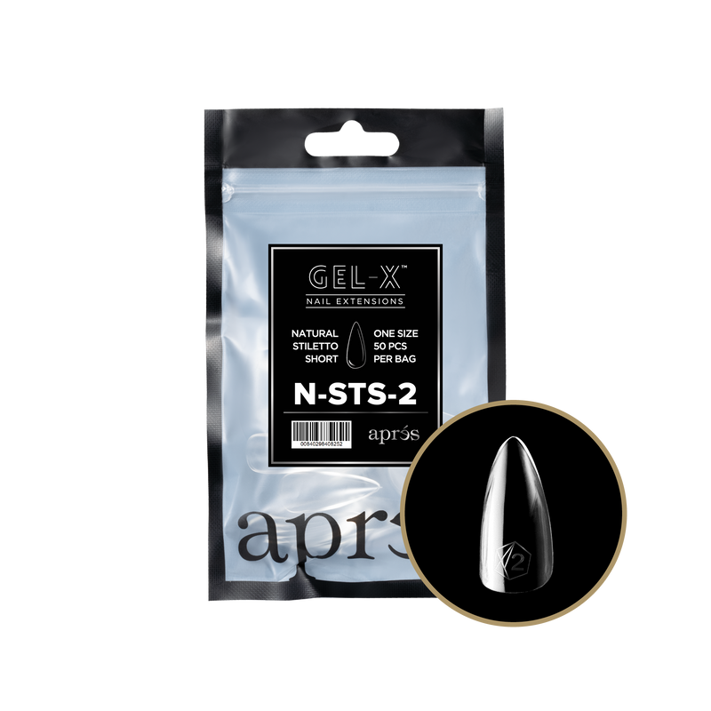 Apres Gel-X Natural Stiletto Short Refill (50pcs) - Size 2