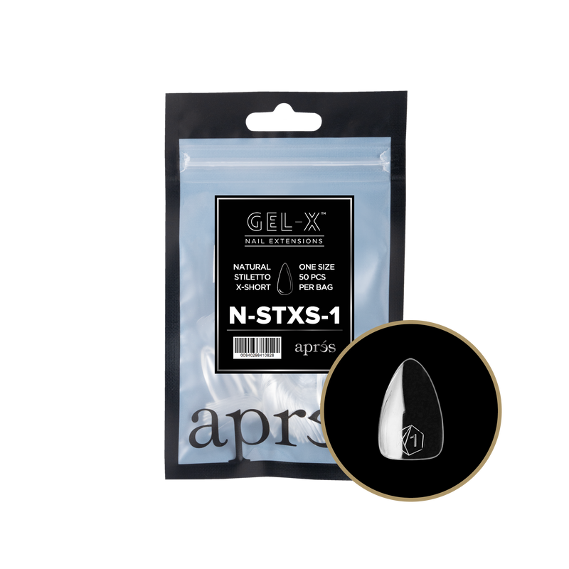 Apres Gel-X Natural Stiletto Extra Short Refill (50pcs) - Size 1
