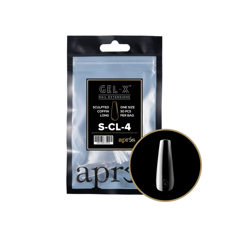 Apres Gel-X Sculpted Coffin Long Refill (50pcs) - Size 4