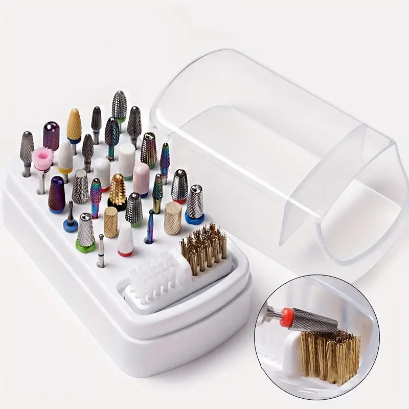 Carbide Bits Organizer with Cleaning Brush
