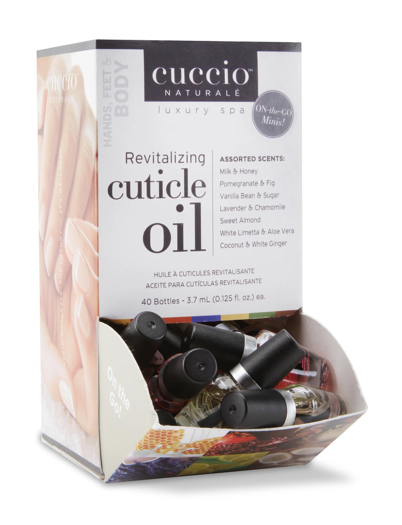 Cuccio Assorted Scents Cuticle Oil 0.125 oz Counter Display 40ct