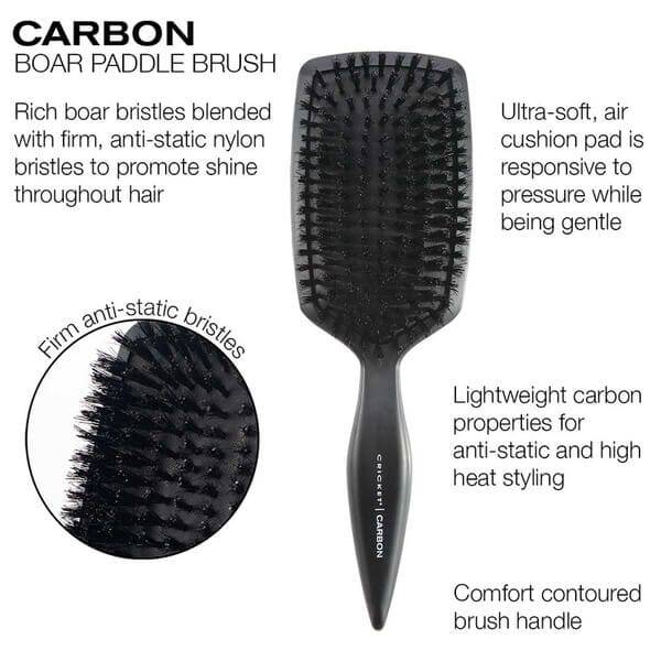 Cricket Carbon Boar Paddle Brush