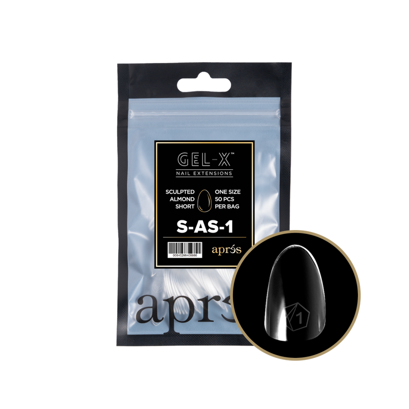 Apres Gel-X Sculpted Almond Short Refill (50pcs) - Size 1