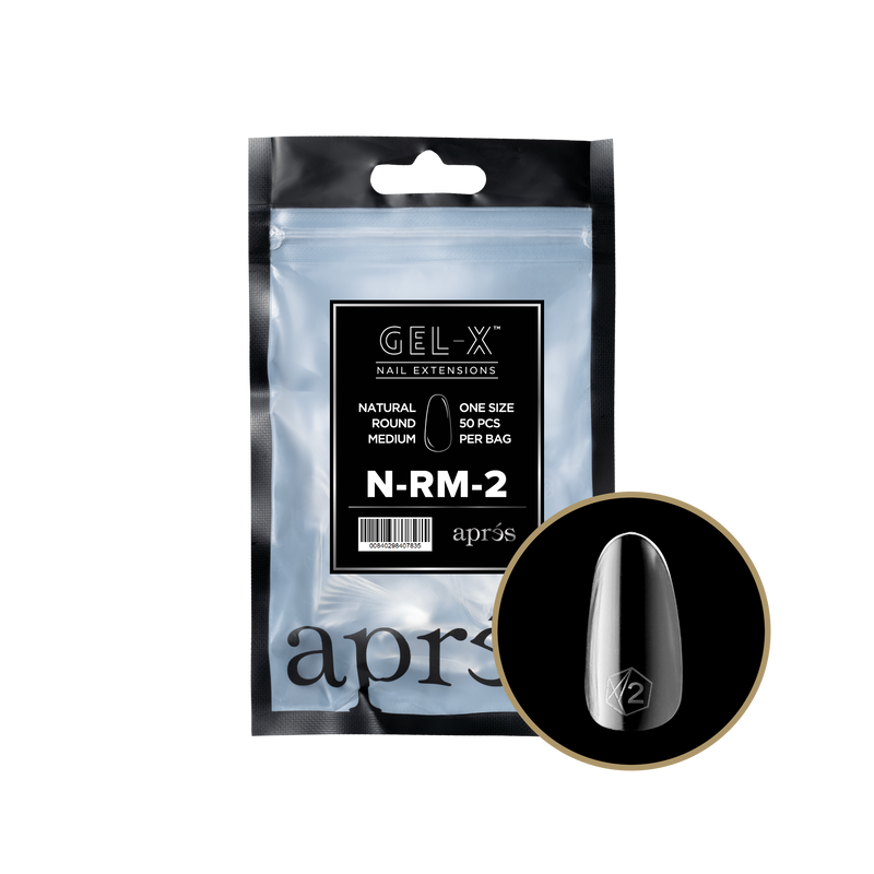 Apres Gel-X Natural Round Medium Refill (50pcs) - Size 2