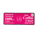 DND Gel Tip Full Clear Tip 1000pcs Coffin - Global Beauty Supply, LLC