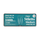 DND Gel Tip Full Clear Tip 1000pcs Stiletto - Global Beauty Supply, LLC