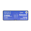 DND Gel Tip Full Clear Tip 1000pcs Almond - Global Beauty Supply, LLC