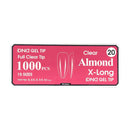 DND Gel Tip Full Clear Tip 1000pcs Almond - Global Beauty Supply, LLC
