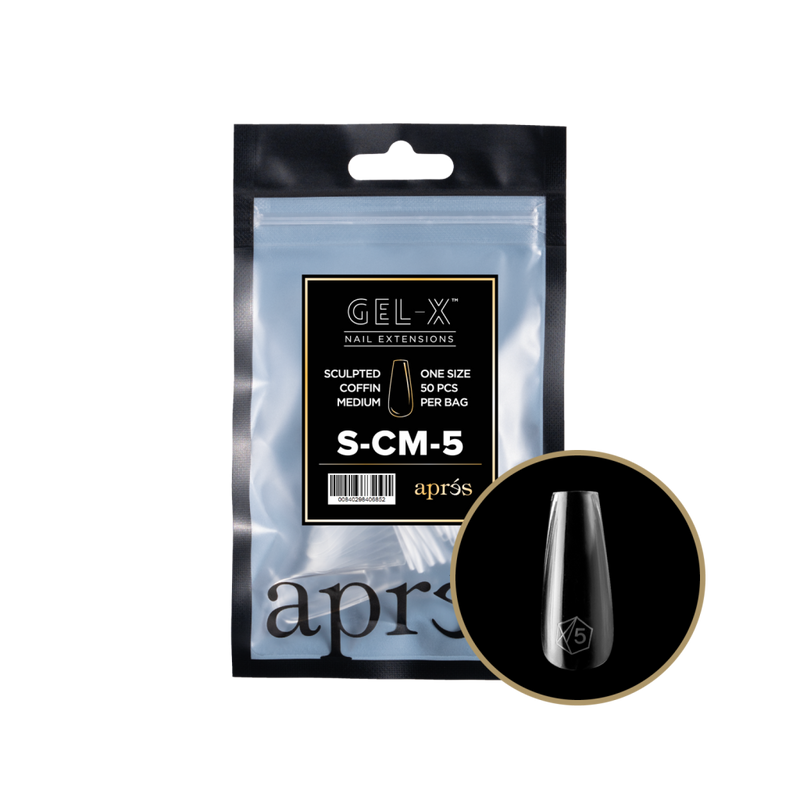Apres Gel-X Sculpted Coffin Medium Refill (50pcs) - Size 5