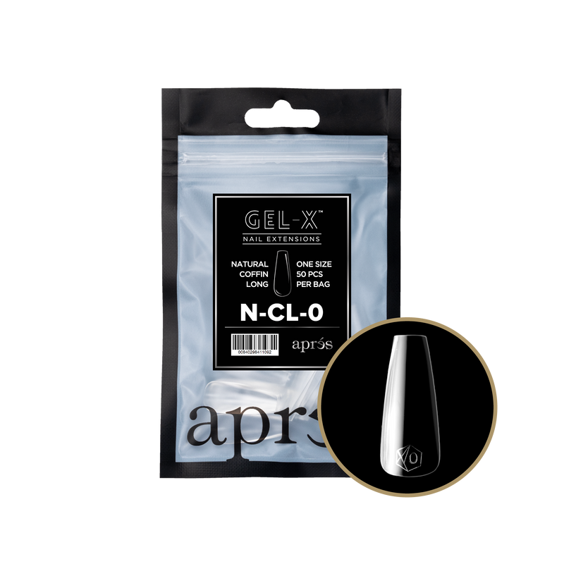 Apres Gel-X Natural Coffin Long Refill (50pcs) - Size 0