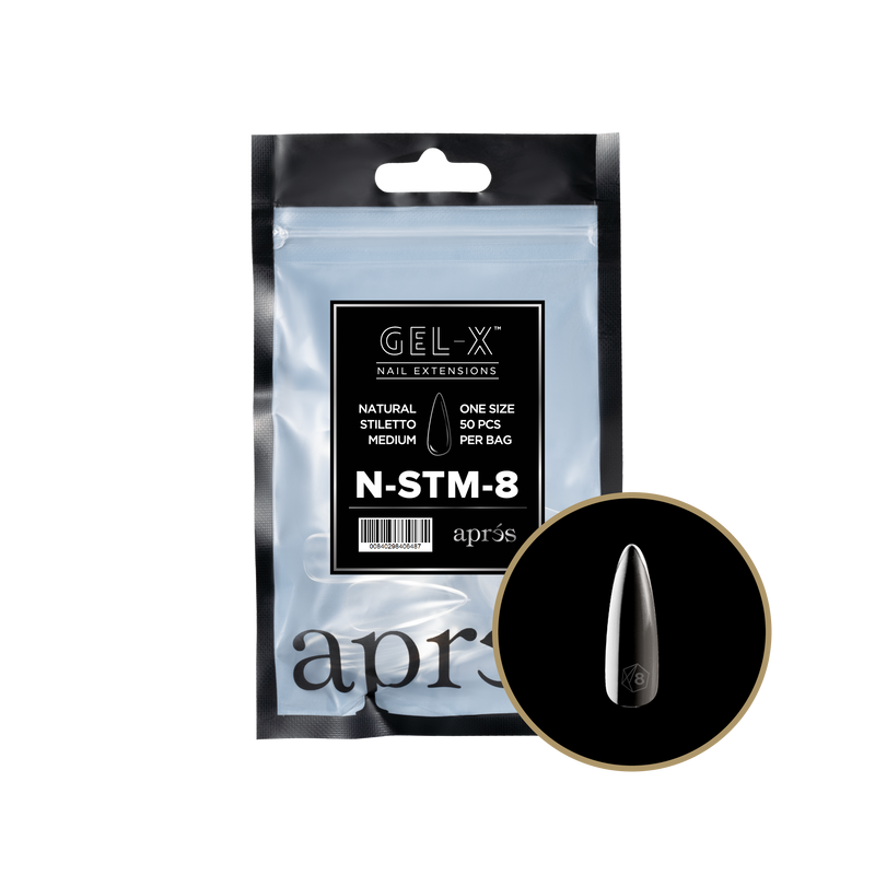 Apres Gel-X Natural Stiletto Medium Refill (50pcs) - Size 8