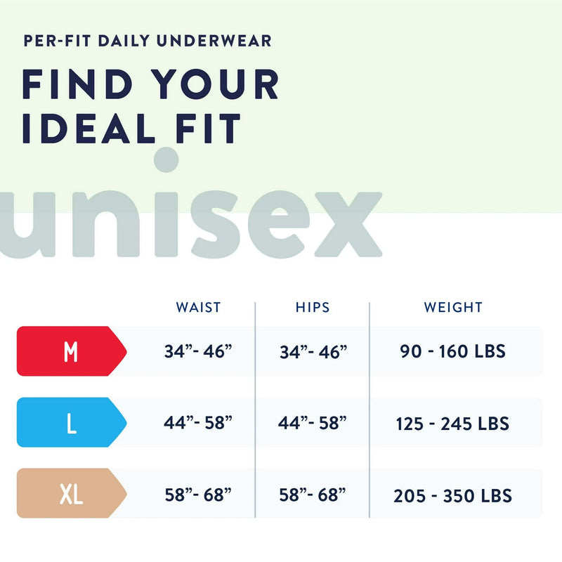 Prevail Per-fit Daily Disposable Underwear 18 ct - Large 45"-58"