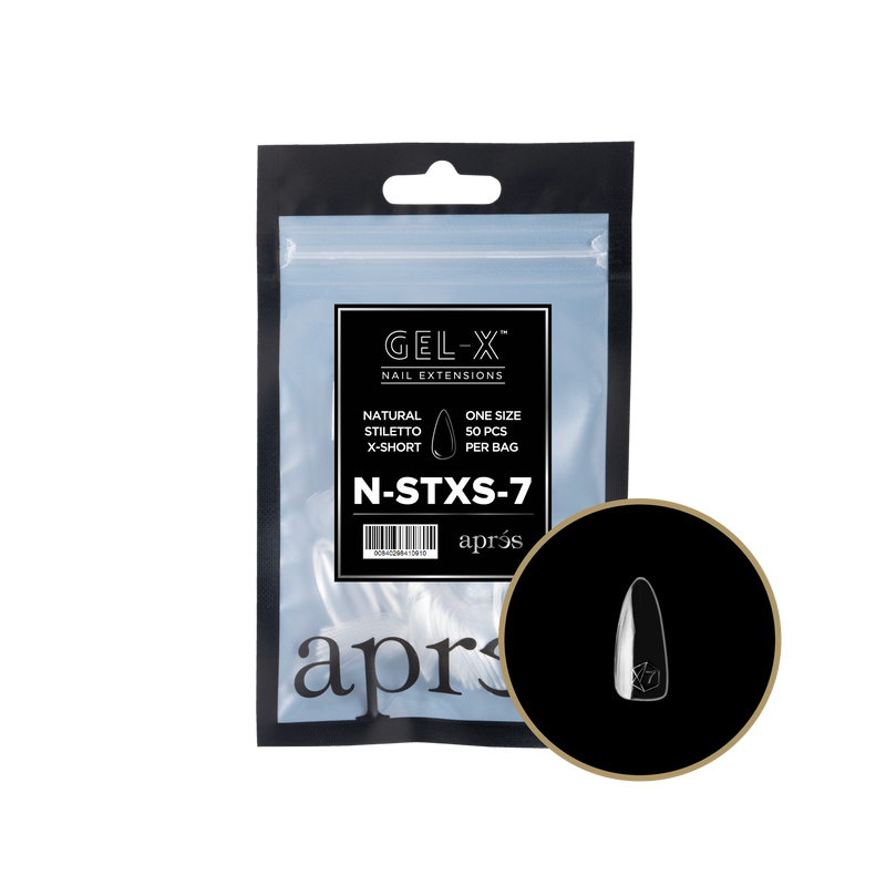Apres Gel-X Natural Stiletto Extra Short Refill (50pcs) - Size 7
