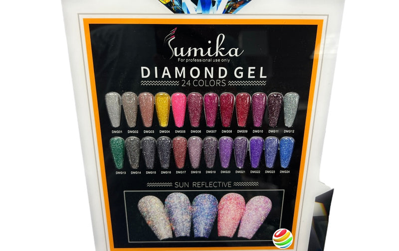 Sumika Gel Set Diamond Gel Sun Reflective Collection 24pcs