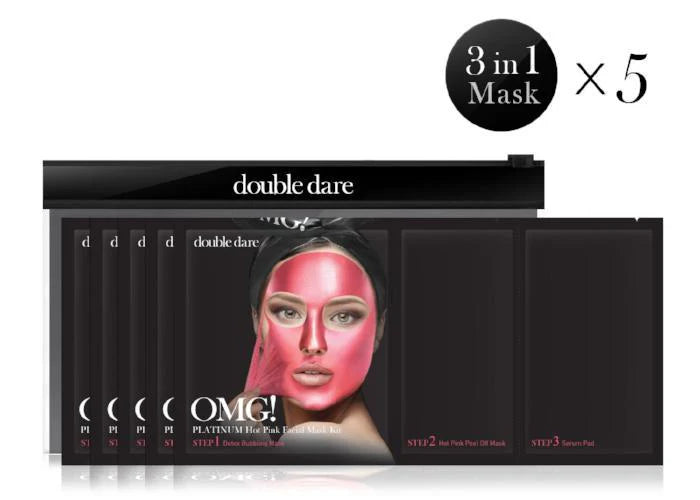 Double Dare - OMG! 3 IN 1 Facial Mask Kit "Hot Pink" 5PCs