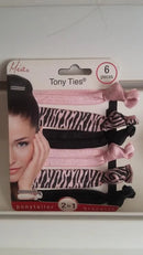 Mia Beauty - 2in1 Tony Ties® Ponytailer Bracelet "Pink, Blackpink, Black" 6PCs