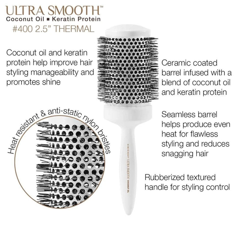 Cricket - Ultra Smooth Coconut 2.5” Thermal Hair Brush