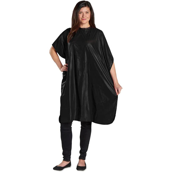 Vinyl Shampoo Cape, Padded Velcro Closure - Black