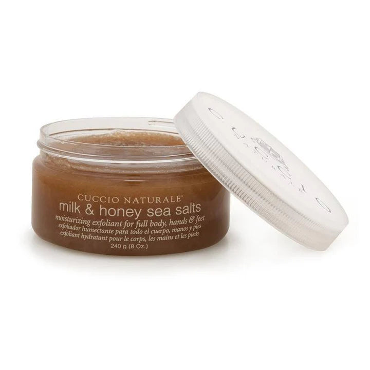 Cuccio - Sea Salt Scrub for Body, Hands, & Feet- Milk & Honey 8oz