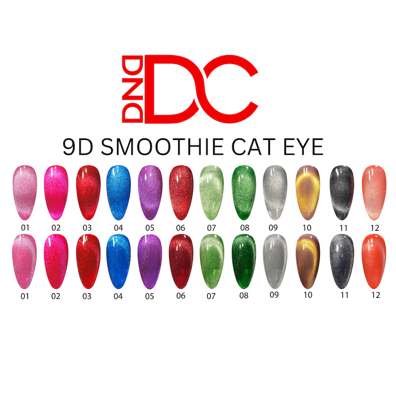 DND DC Gel Polish 9D Cat Eye Smoothie Complete Set