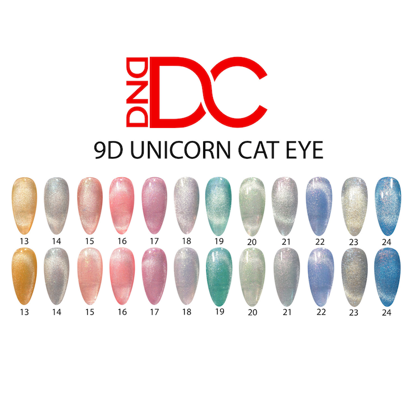 DND DC Gel Polish 9D Cat Eye Unicorn Complete Set